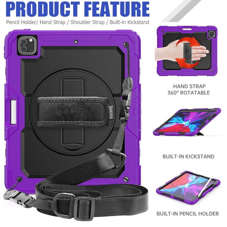 For iPad Pro 13 2024 Silicone + PC Tablet Protective Case(Purple+Black)