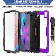 For iPad Pro 13 2024 Silicone + PC Tablet Protective Case(Purple+Black)