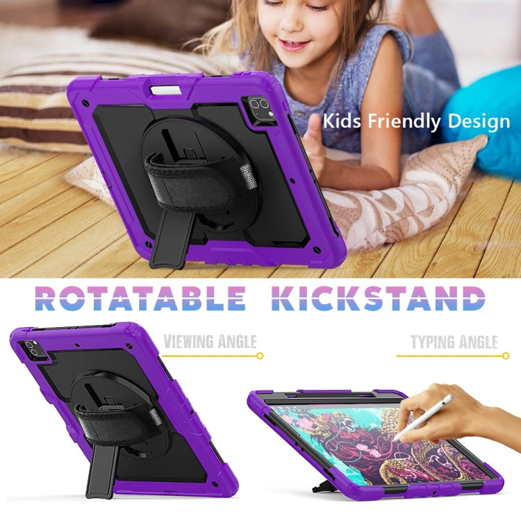 For iPad Pro 13 2024 Silicone + PC Tablet Protective Case(Purple+Black)
