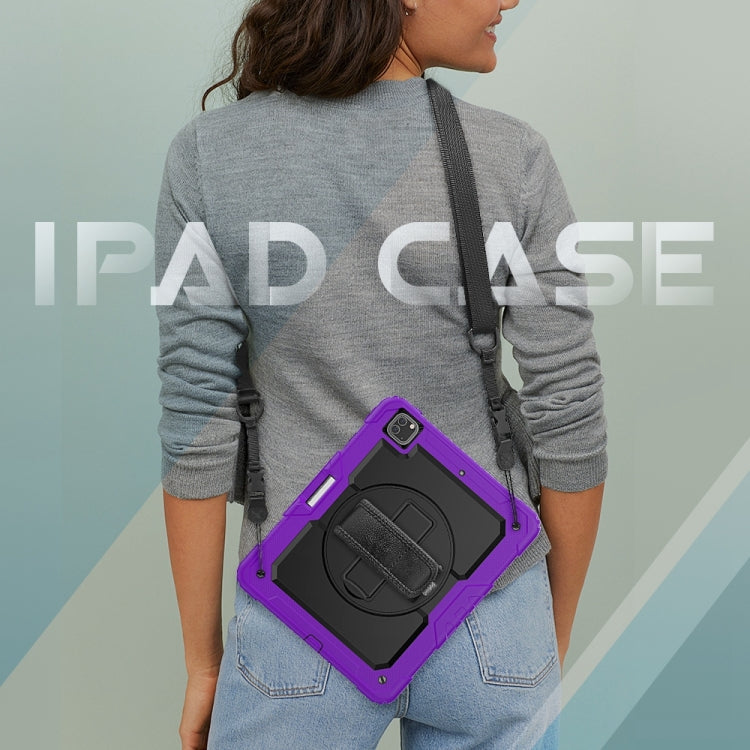 For iPad Pro 13 2024 Silicone + PC Tablet Protective Case(Purple+Black)
