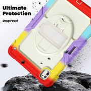 For iPad Pro 13 2024 Silicone Hybrid PC Tablet Protective Case(Rainbow Red)
