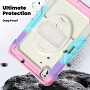 For iPad Pro 13 2024 Silicone Hybrid PC Tablet Protective Case(Rainbow Pink)