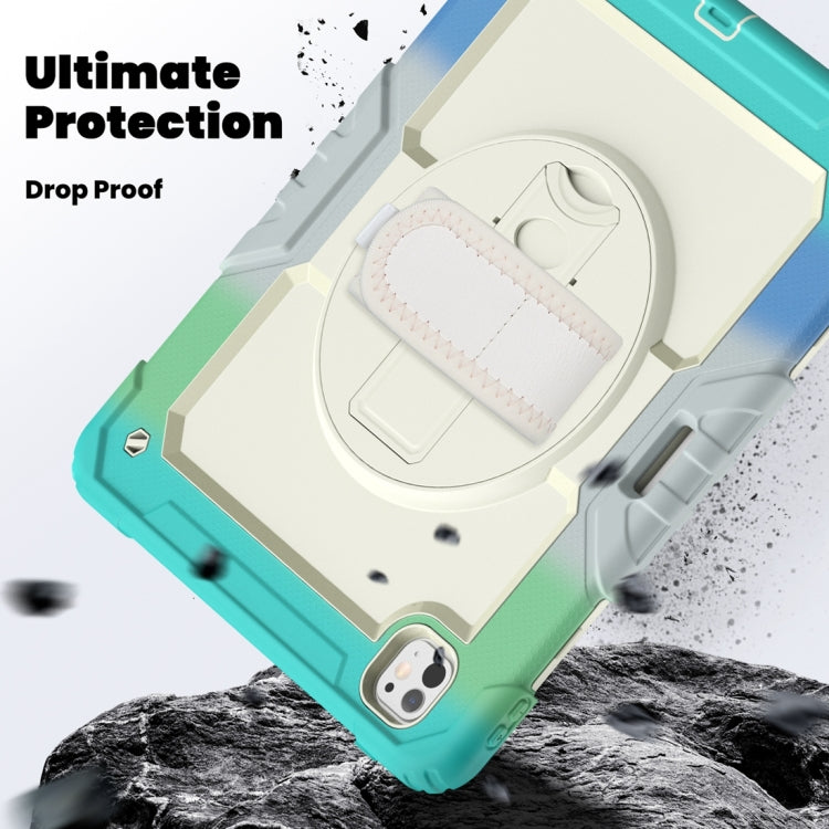 For iPad Pro 13 2024 Silicone Hybrid PC Tablet Protective Case(Rainbow Blue)