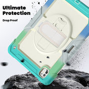 For iPad Pro 13 2024 Silicone Hybrid PC Tablet Protective Case(Rainbow Blue)