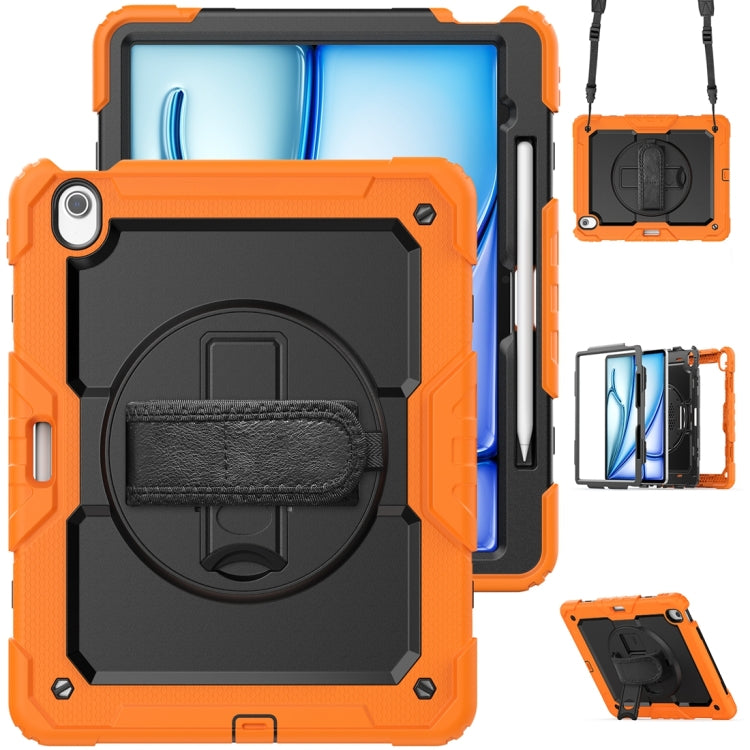 For iPad Air 13 2024 / Air 13 2025 Silicone Hybrid PC Tablet Protective Case(Orange+Black)