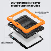 For iPad Air 13 2024 / Air 13 2025 Silicone Hybrid PC Tablet Protective Case(Orange+Black)