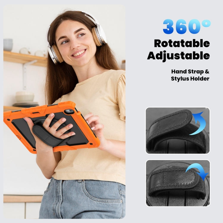 For iPad Air 13 2024 / Air 13 2025 Silicone Hybrid PC Tablet Protective Case(Orange+Black)