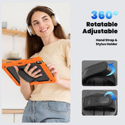For iPad Air 13 2024 / Air 13 2025 Silicone Hybrid PC Tablet Protective Case(Orange+Black)