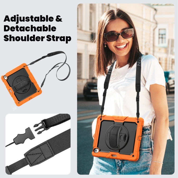 For iPad Air 13 2024 / Air 13 2025 Silicone Hybrid PC Tablet Protective Case(Orange+Black)