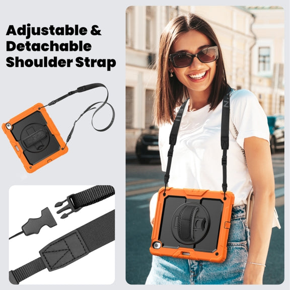 For iPad Air 13 2024 / Air 13 2025 Silicone Hybrid PC Tablet Protective Case(Orange+Black)