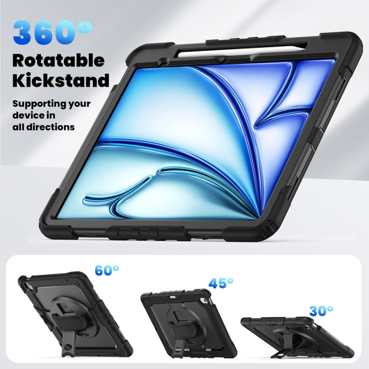 For iPad Air 13 2024 Silicone + PC Tablet Protective Case(Black)