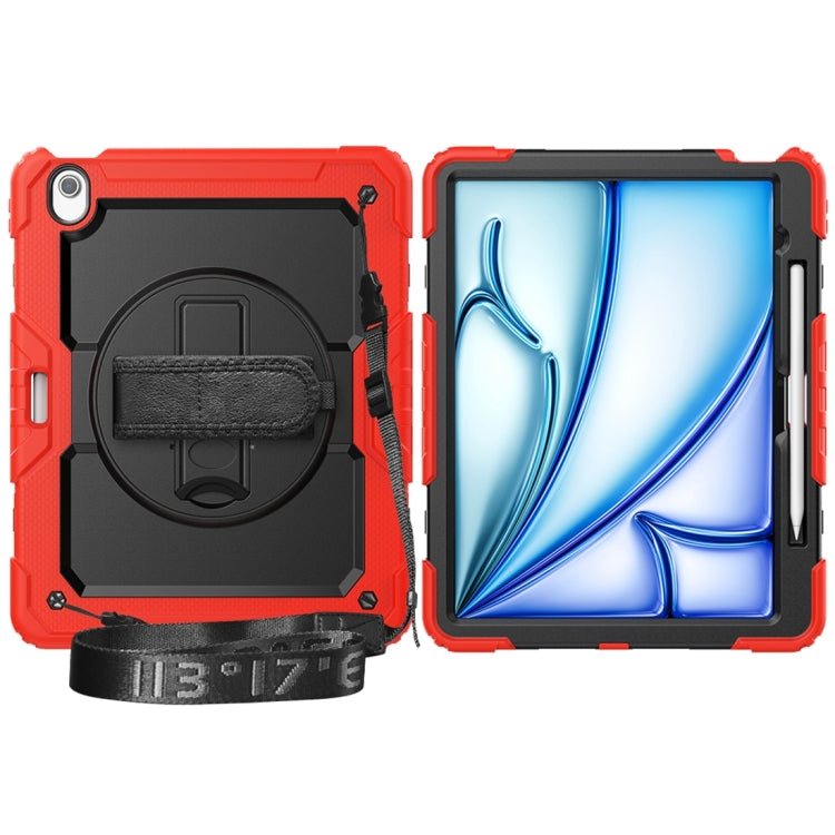 For iPad Air 13 2024 Silicone + PC Tablet Protective Case(Red+Black)