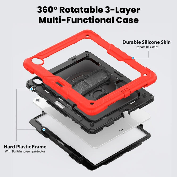 For iPad Air 13 2024 Silicone + PC Tablet Protective Case(Red+Black)