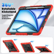 For iPad Air 13 2024 Silicone + PC Tablet Protective Case(Red+Black)