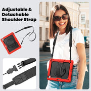 For iPad Air 13 2024 Silicone + PC Tablet Protective Case(Red+Black)