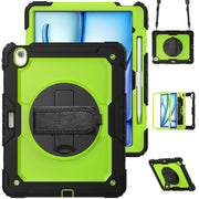 For iPad Air 13 2024 / Air 13 2025 Silicone Hybrid PC Tablet Protective Case(Yellow Green+Black)