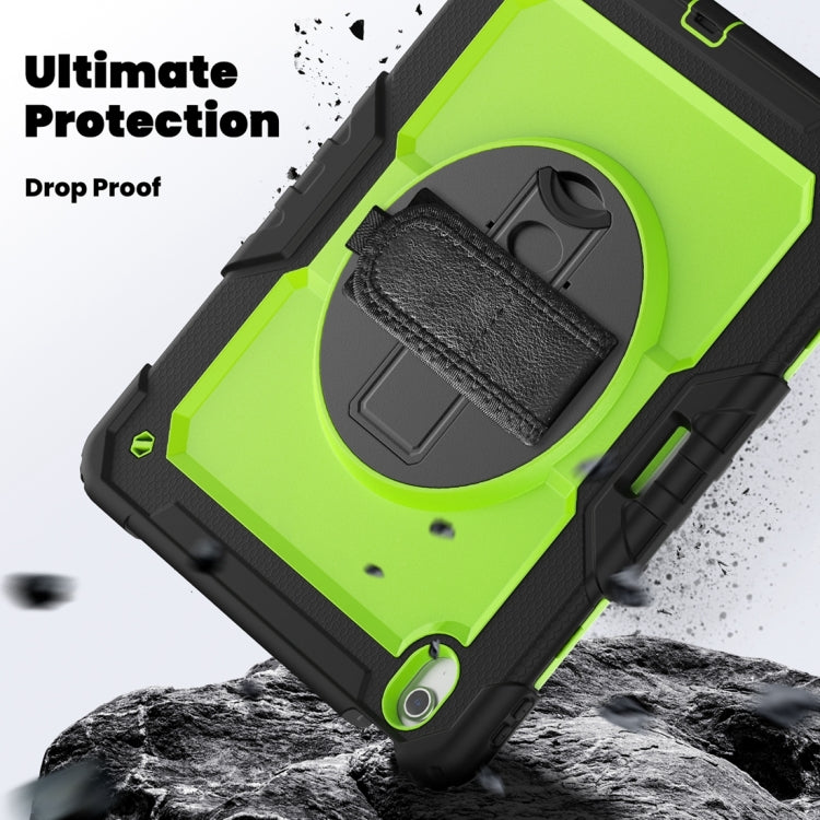 For iPad Air 13 2024 / Air 13 2025 Silicone Hybrid PC Tablet Protective Case(Yellow Green+Black)