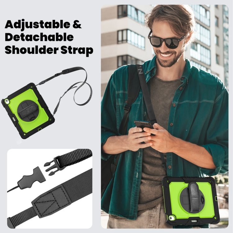 For iPad Air 13 2024 / Air 13 2025 Silicone Hybrid PC Tablet Protective Case(Yellow Green+Black)