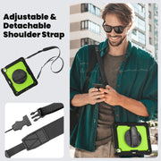 For iPad Air 13 2024 / Air 13 2025 Silicone Hybrid PC Tablet Protective Case(Yellow Green+Black)