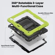 For iPad Air 13 2024 Silicone + PC Tablet Protective Case(Black+Yellow Green)