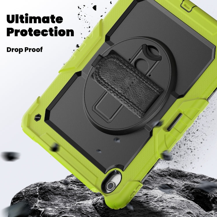 For iPad Air 13 2024 Silicone + PC Tablet Protective Case(Black+Yellow Green)