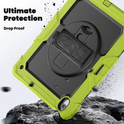 For iPad Air 13 2024 Silicone + PC Tablet Protective Case(Black+Yellow Green)