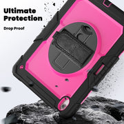 For iPad Air 13 2024 / Air 13 2025 Silicone Hybrid PC Tablet Protective Case(Rose Red+Black)