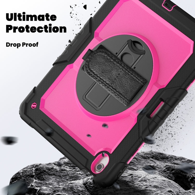 For iPad Air 13 2024 / Air 13 2025 Silicone Hybrid PC Tablet Protective Case(Rose Red+Black)