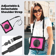 For iPad Air 13 2024 / Air 13 2025 Silicone Hybrid PC Tablet Protective Case(Rose Red+Black)