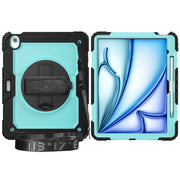 For iPad Air 13 2024 / Air 13 2025 Silicone Hybrid PC Tablet Protective Case(Light Blue+Black)