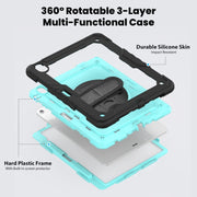 For iPad Air 13 2024 / Air 13 2025 Silicone Hybrid PC Tablet Protective Case(Light Blue+Black)