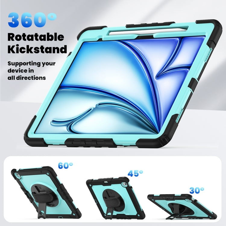For iPad Air 13 2024 / Air 13 2025 Silicone Hybrid PC Tablet Protective Case(Light Blue+Black)