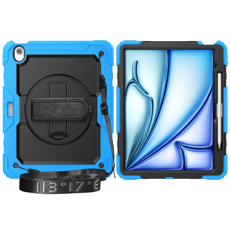 For iPad Air 13 2024 Silicone + PC Tablet Protective Case(Black+Light Blue)
