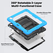 For iPad Air 13 2024 Silicone + PC Tablet Protective Case(Black+Light Blue)