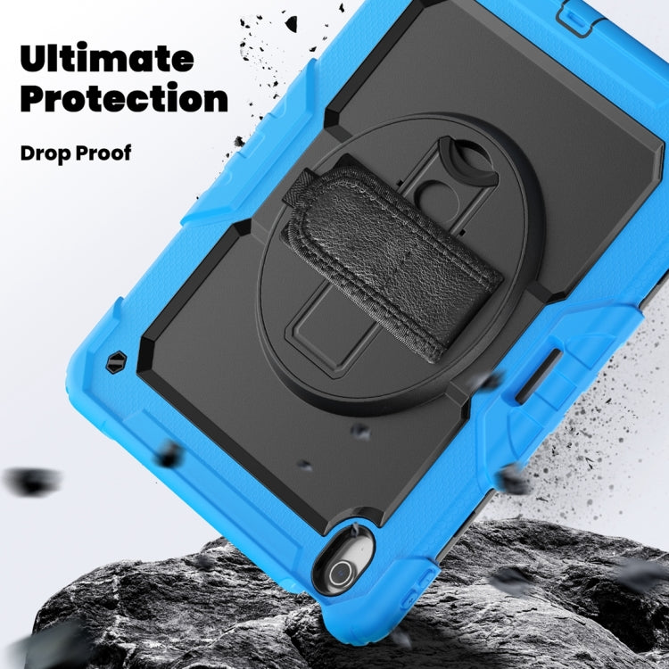 For iPad Air 13 2024 Silicone + PC Tablet Protective Case(Black+Light Blue)