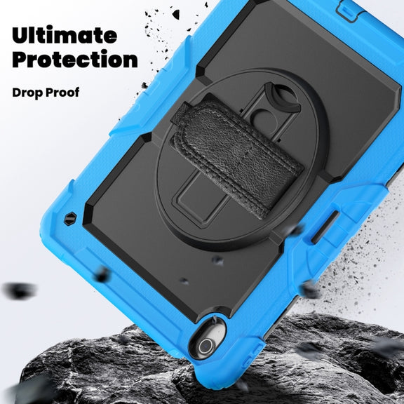 For iPad Air 13 2024 Silicone + PC Tablet Protective Case(Black+Light Blue)