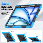 For iPad Air 13 2024 Silicone + PC Tablet Protective Case(Black+Light Blue)