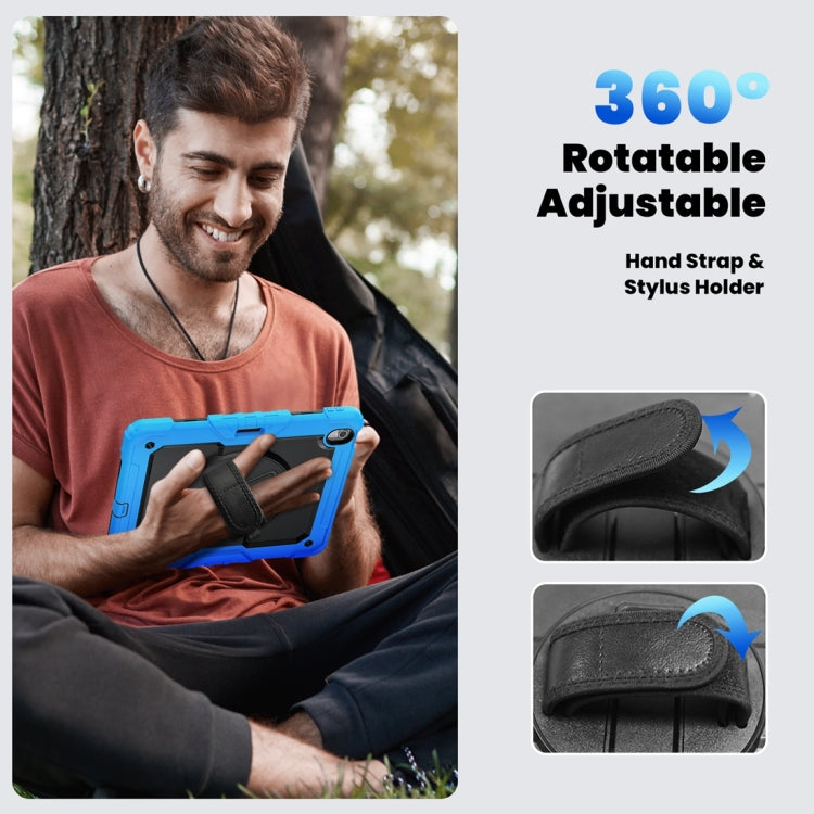 For iPad Air 13 2024 Silicone + PC Tablet Protective Case(Black+Light Blue)
