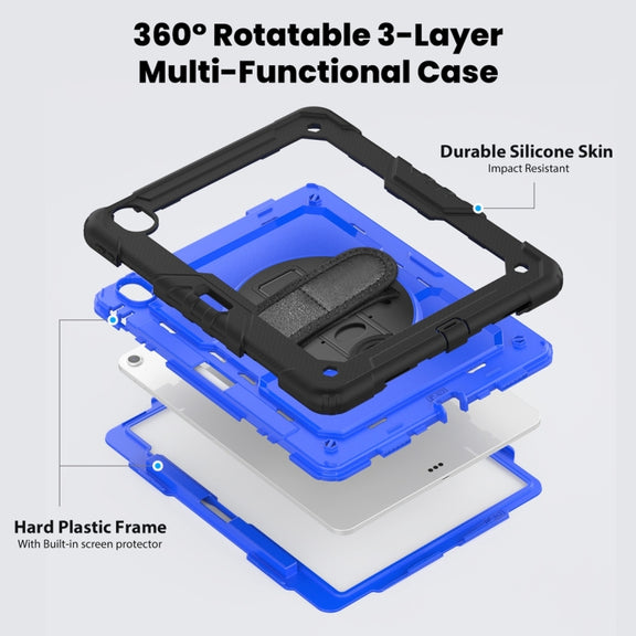 For iPad Air 13 2024 Silicone + PC Tablet Protective Case(Dark Blue+Black)