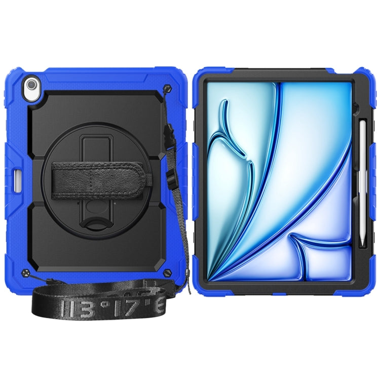 For iPad Air 13 2024 Silicone + PC Tablet Protective Case(Black+Dark Blue)