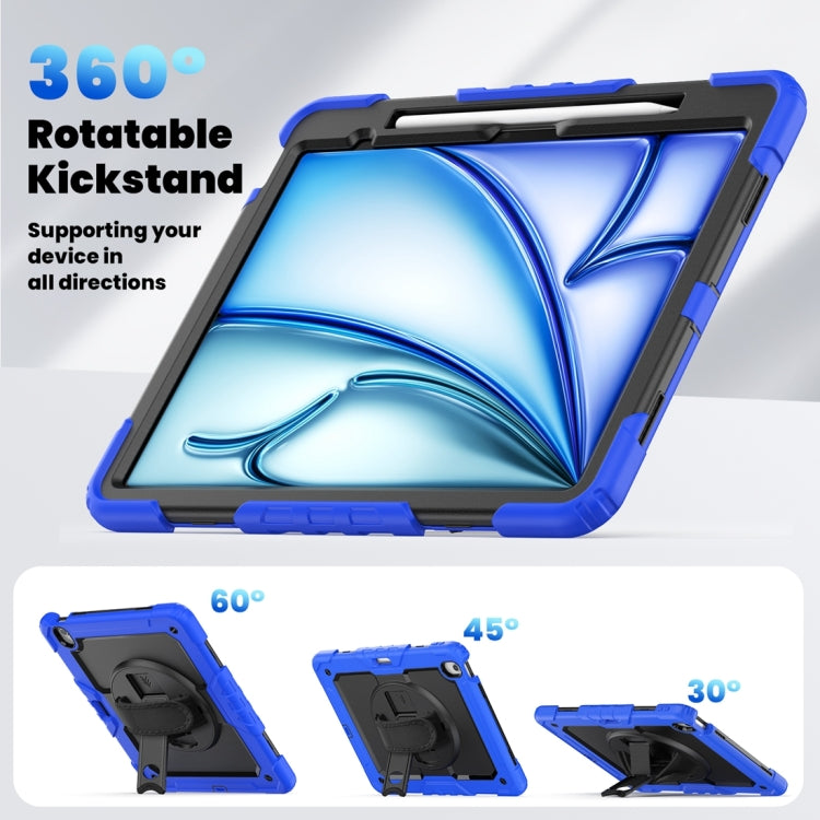 For iPad Air 13 2024 Silicone + PC Tablet Protective Case(Black+Dark Blue)
