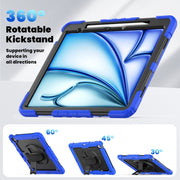 For iPad Air 13 2024 Silicone + PC Tablet Protective Case(Black+Dark Blue)
