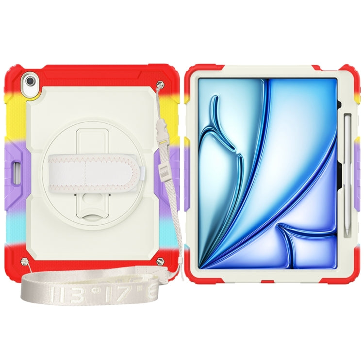 For iPad Air 13 2024 Silicone + PC Tablet Protective Case(Rainbow Red)