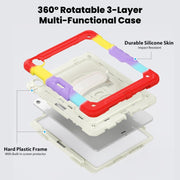 For iPad Air 13 2024 Silicone + PC Tablet Protective Case(Rainbow Red)