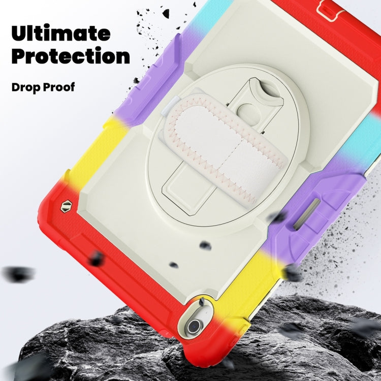 For iPad Air 13 2024 Silicone + PC Tablet Protective Case(Rainbow Red)
