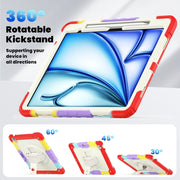 For iPad Air 13 2024 Silicone + PC Tablet Protective Case(Rainbow Red)