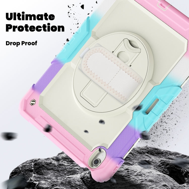 For iPad Air 13 2024 Silicone + PC Tablet Protective Case(Rainbow Pink)