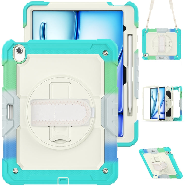 For iPad Air 13 2024 / Air 13 2025 Silicone Hybrid PC Tablet Protective Case(Rainbow Blue)