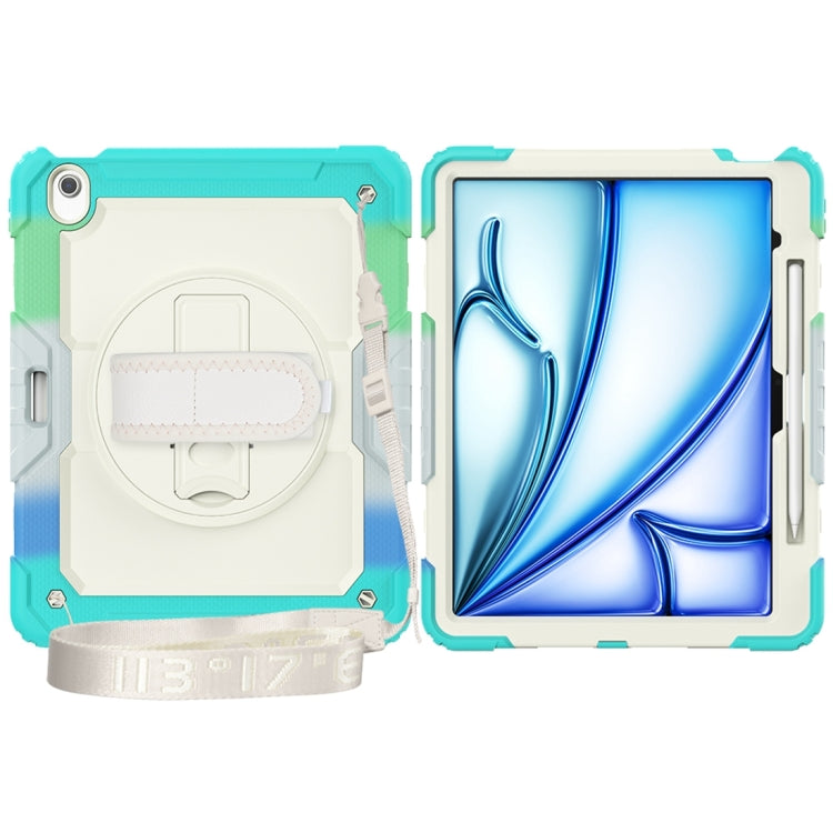 For iPad Air 13 2024 / Air 13 2025 Silicone Hybrid PC Tablet Protective Case(Rainbow Blue)