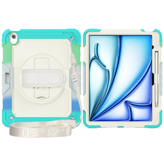For iPad Air 13 2024 / Air 13 2025 Silicone Hybrid PC Tablet Protective Case(Rainbow Blue)